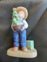 Homco Denim Days Figurine # 1523 Danny Christmas Surprise 1985 Home Inte... - £10.61 GBP