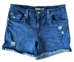 Levi&#39;s Women&#39;s Mid Length Rolled Cuff Denim Shorts Size 29 Blue - £9.18 GBP