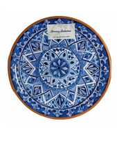 Tommy Bahama Melamine Spanish Blue Terracotta Dinner Plates Set of 4 New - £23.94 GBP