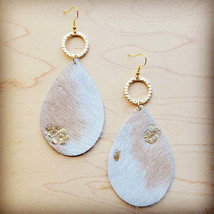 Teardrop Earrings Mixed Metallic w/ Gold Hoop - £30.21 GBP