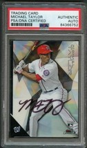 2015 Topps Finest #12 Michael Taylor Signed Rookie Card PSA Slabbed Auto RC Nati - £78.65 GBP