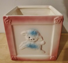 Vintage Rubens Original Baby Nursery Block Planter Lamb/Bear Japan Hand ... - £9.41 GBP