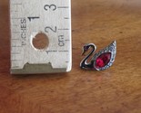 Swarovski Red Color Crystal Swan Silver Tone Pin Signed No Back Pin Vale... - $13.30