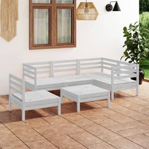  Garden Lounge Set White Solid pinewood Modular Garden Lounge Set - $680.99