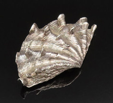 DESIGNER 925 Sterling Silver - Vintage 3D Seashell Clam Brooch Pin - BP9792 - £90.74 GBP