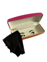 Kate Spade Pink Orange Eyeglass Sunglass Hard Case W Lens Cloth - £11.68 GBP
