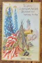 Memorial Day Decoration Day Series 107 TUCKS Patriotic Postcard - Cannon &amp; Flags - £10.54 GBP