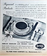 HERB-OX BOUILLON with HOLIDAY FLOATS - 1946 Vintage Print Ad - Piquant P... - $18.28 CAD