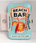 The Whiskey Ginger Supply Co Manicure Set Aqua Blue Pineapple Drink Travel Gift - $16.58