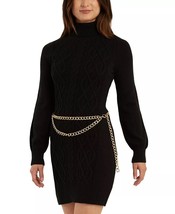 BCX Juniors&#39; Long-Sleeve Chain-Belt Sweater Dress Black Size XXS $59 - £18.72 GBP