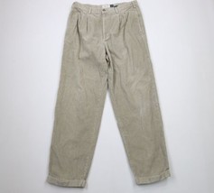 Vintage 90s Gap Mens 36x34 Faded Pleated Cuffed Baggy Fit Corduroy Pants Gray - £46.70 GBP