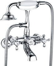 Victorian Polished Chrome Faucet For Clawfoot Tub G1/2 Bathtub Faucet With - £103.85 GBP