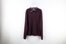 Burberry Brit Mens L Classic Logo Ribbed Knit Half Zip Pullover Sweater Maroon - £75.43 GBP