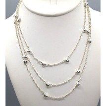 Vintage Avon Multi Strand Delicate Chain Necklace, Triple Strand, Silver Tone - £20.16 GBP