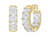 Diana M Jewels Women&#39;s Lab Grown Emerald Cut Diamond Huggie Hoops Earrin... - $1,236.51