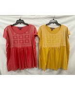 Two Soft Knit Embroidered Gloria Vanderbilt Made In India XXL Tops - $285.59 MXN
