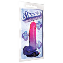 Shades Large 8in Jelly TPR Gradient Dong Pink and Plum - £32.21 GBP