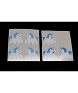 Vintage 80s Sandylion Unicorn 2pc Flocked Fuzzy Sticker Lot - $64.35