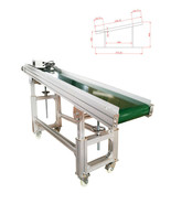 110V 70.8X11.8inch Green PVC Belt Inclined Conveyor for Industrial Trans... - $972.90
