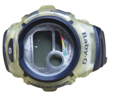 VTG Casio Baby-G BG-100 Shock Resist Chronograph Watch Yellow Blue 100M ... - $24.70