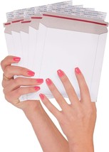25 White Rigid Paper Mailers for Photo, 6 x 6 Stiff Document Envelopes - £13.37 GBP