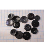 Vintage lot of Sewing Buttons - Mix of Black Rounds - £7.83 GBP
