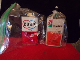2 Vintage Oil Cans/Singer Sewing Machine Oil&amp;Co-Op lighter fluid-4 oz - $39.60