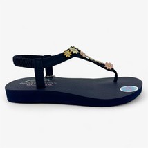 Skechers Meditation Happy Daisies Navy Multicolor Womens Sandal Slingback - $44.95