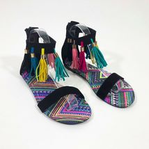 Muk Luks Boho Tassels Faux Suded Sandals Wms 8 - $12.86