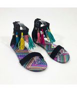 Muk Luks Boho Tassels Faux Suded Sandals Wms 8 - $236.18 MXN