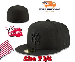 MLB New York Yankees 59FIFTY 5950 Men&#39;s  Size 7 1/4 Fitted New Era Hat Cap - £20.78 GBP