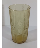 1 Vintage  ANCHOR HOCKING GLASS AMBER TEXTURED Ice Tea Glass Tumbler - $8.54