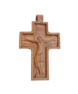 2&quot; Mount Athos Wooden Greek Orthodox Carved Jesus Crucifix Pendant Cross... - £6.42 GBP