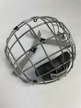 NIKE BAUER TRUE VISION II FM4500 S SMALL CAGE FACEMASK GRAY CHIN CUP STRAPS - $24.99