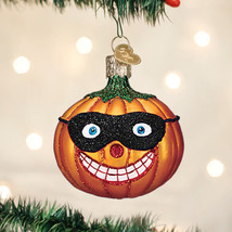 Old World Christmas Masked Jack O&#39;lantern Glass Halloween Ornament 26063 - £13.06 GBP