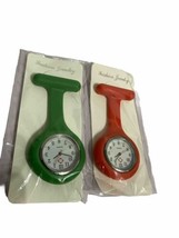 Silicon Nurse Watch Tunic Quartz Fob Pocket Brooch Washable Set vtd - £5.86 GBP