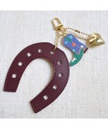 Western Horseshoe Cowboy Boot Heart Bag Charm Keychain - €17,00 EUR