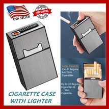 Cigarette Case With Lighter Flameless Tobacco Box Holder Waterproof Rechargeable - £10.09 GBP