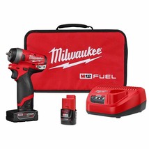 Milwaukee 2552-22 M12 FUEL Li-Ion 1/4&quot; 4-Mode Drive Stubby Impact Wrench... - $466.99