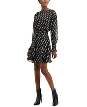 MSRP $120 Inc Paisley-Print Ruffled Mini Dress Black Size Medium (TORN) - £18.62 GBP