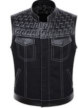 Men&#39;s Leather Vest Custom Made Motorbike Red Paisley Liner Motorcycle Wa... - £55.88 GBP+