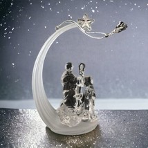 Kurt Adler Clear Acrylic Nativity Ornament Frosted Translucent Large Christmas - £10.89 GBP