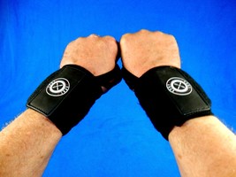 18&quot; Wrist Wraps (Pair) ~ Spot Lion Fitness, Weight Lifting, Solid Black ... - $9.75