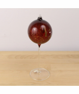 vtg LEFTON Oil Lamp Candle Glass Globe Ball Pedestal Footed Hand Painted... - $94.12 CAD
