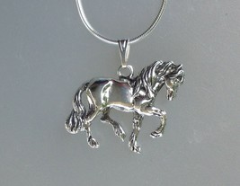 Friesian horse Sterling Silver pendant and chain Beverly Zimmer horse jewelry - £73.17 GBP