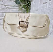 Vintage Oriflame Cream Satin Clutch Bag - Elegant Evening Purse - Rare find - $39.37 CAD