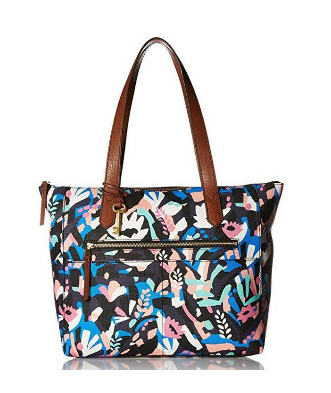 New Fossil Women's Fiona Tote Black Floral - $128.69