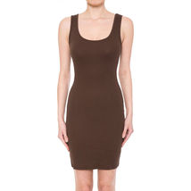 Brown Women&#39;s Basic Sleeveless Tank Top Bodycon Mini - £10.87 GBP