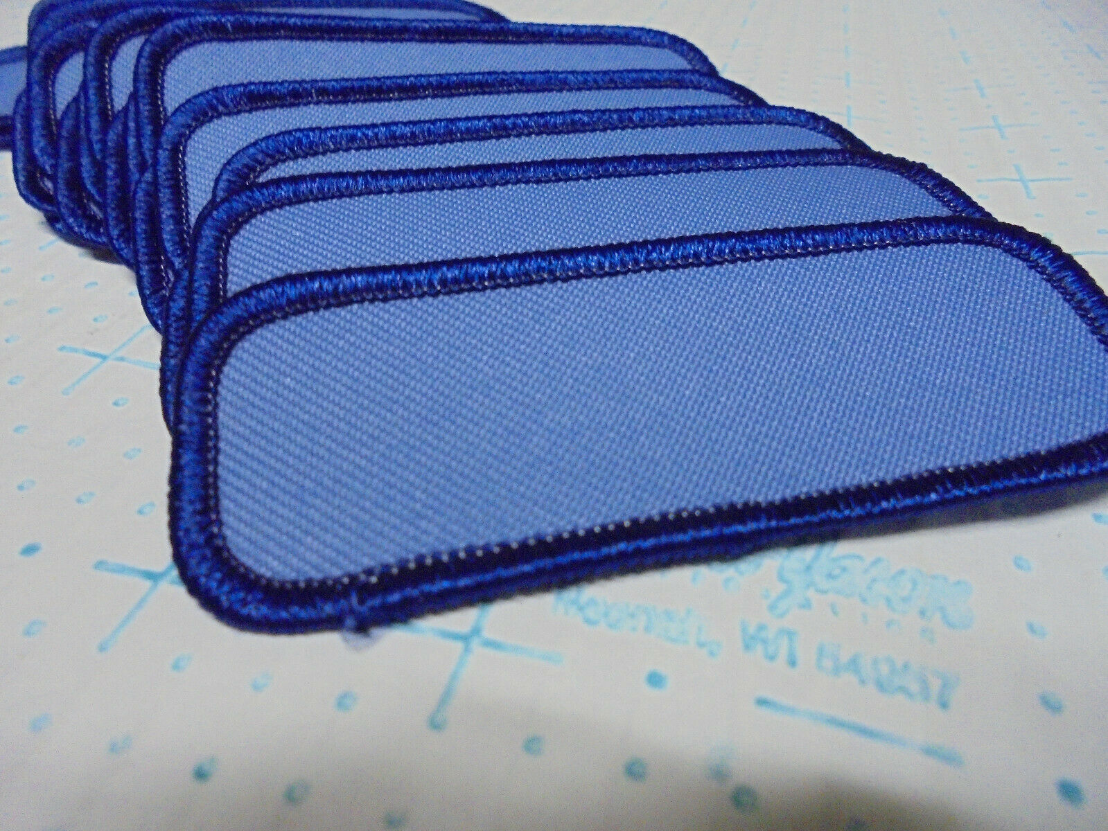 100 Count Printable Embroidery Name Patch Blank Blue/Blue Border Iron/Sew On - $43.12