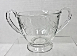 Fostoria Holly Sugar Bowl Open Top Depression Glass Clear Excellent Shape - $8.42